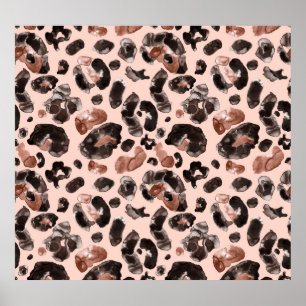 Leopard coat, animal skin seamless pattern. poster