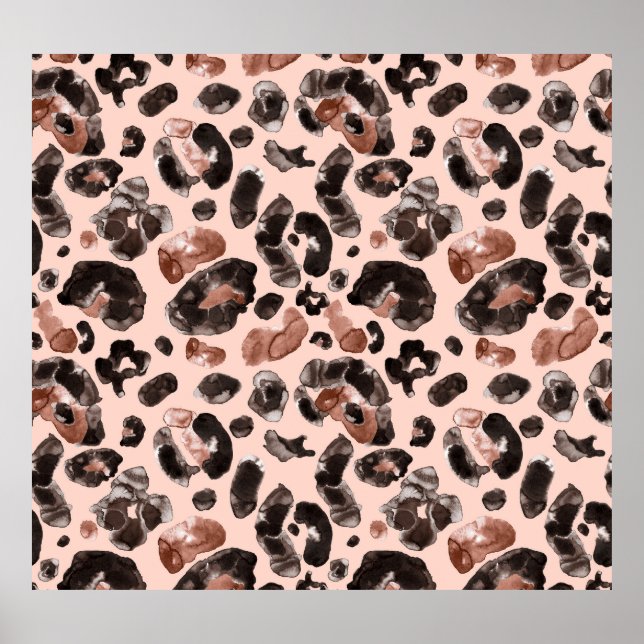 Leopard coat, animal skin seamless pattern. poster (Front)