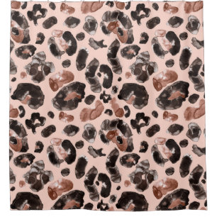 Leopard coat, animal skin seamless pattern. shower curtain