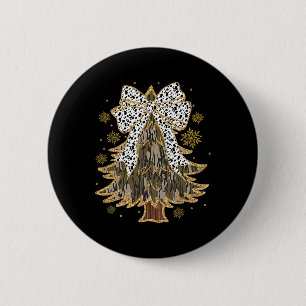 Leopard Coquette Bow Camo Christmas Tree Hunting G 6 Cm Round Badge