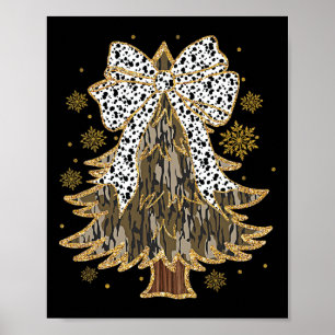 Leopard Coquette Bow Camo Christmas Tree Hunting G Poster