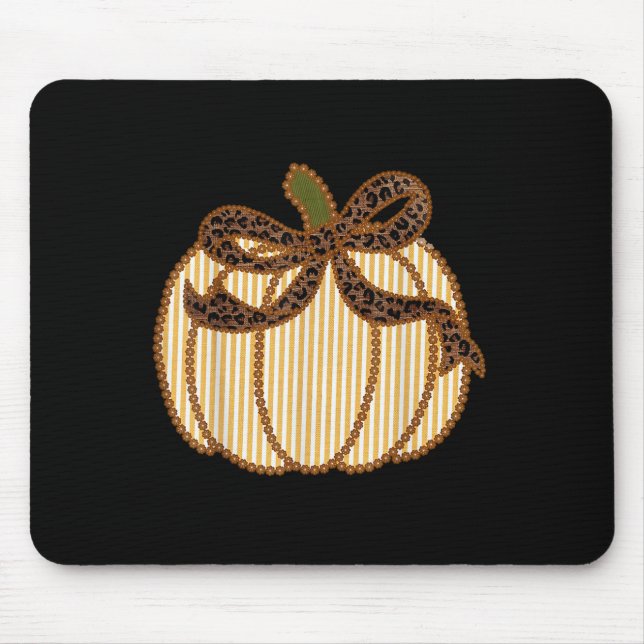 Leopard Coquette Bow Thanksgiving Autumn Fall Pump Mouse Pad (Front)