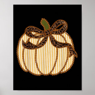 Leopard Coquette Bow Thanksgiving Autumn Fall Pump Poster
