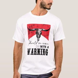 Leopard Cow Skull Should've Come With A Warning We T-Shirt