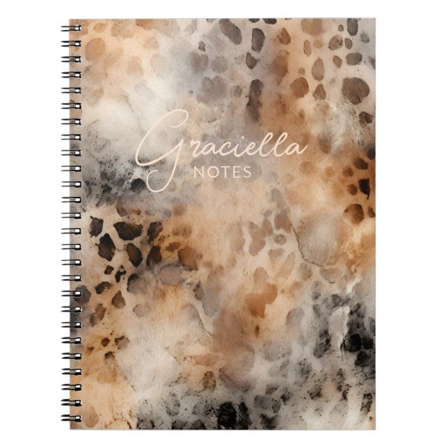 Leopard Cowhide Country Western Animal Print Notebook (Front)