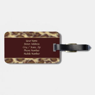 Leopard (customisable) luggage tag