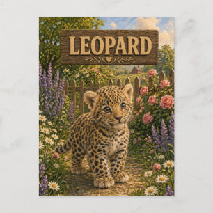 Leopard Cute Baby Storybook Nursery Animal Postcard