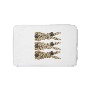 Leopard Cute Bunny Bow Funny Christian Easter Day  Bath Mat