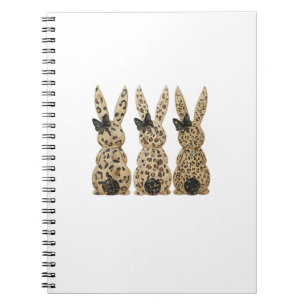 Leopard Cute Bunny Bow Funny Christian Easter Day  Notebook
