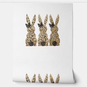 Leopard Cute Bunny Bow Funny Christian Easter Day  Wallpaper