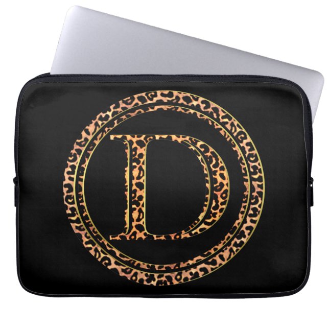 leopard D Laptop Sleeve (Front)