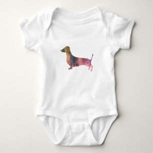 Leopard dachshund baby bodysuit