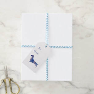 Leopard dachshund gift tags