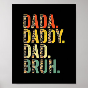 Leopard Dada Daddy Dad Bruh Father's Day Poster