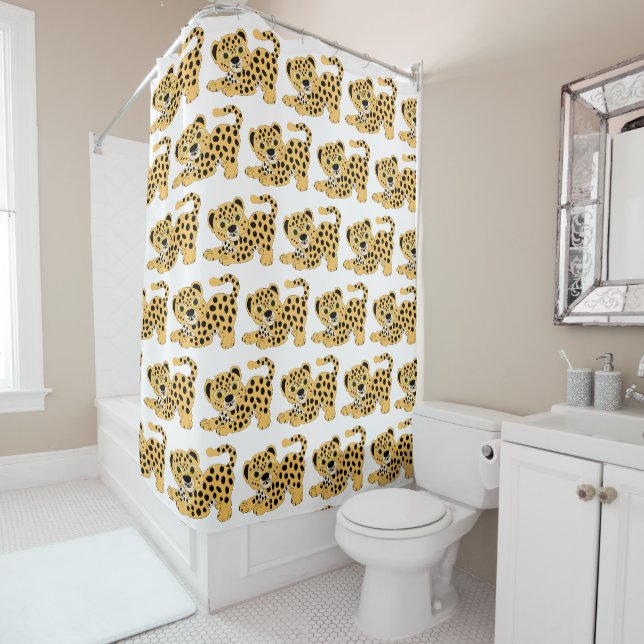 Leopard Design Shower Curtain (In Situ)
