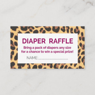 Leopard Diaper Raffle Invitation