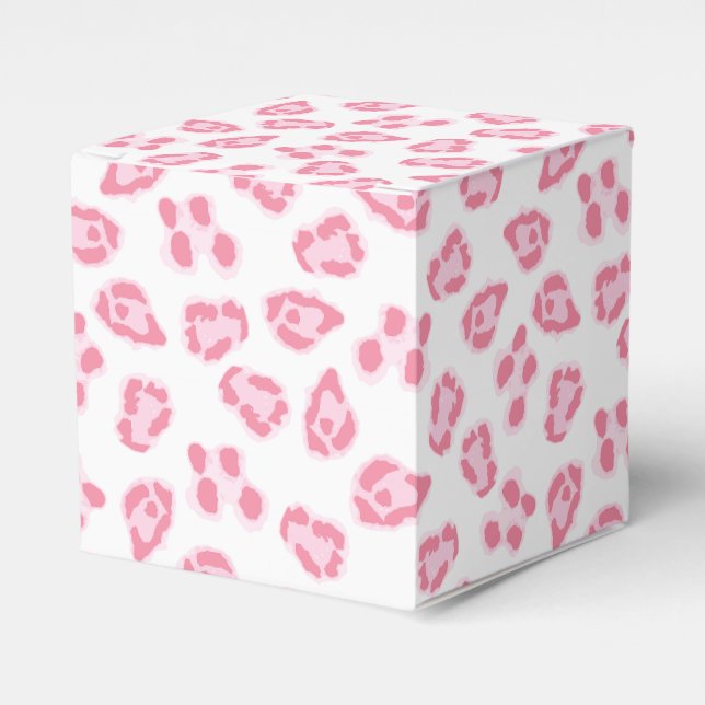 Leopard Dot in Pink Favour Box (Front Side)