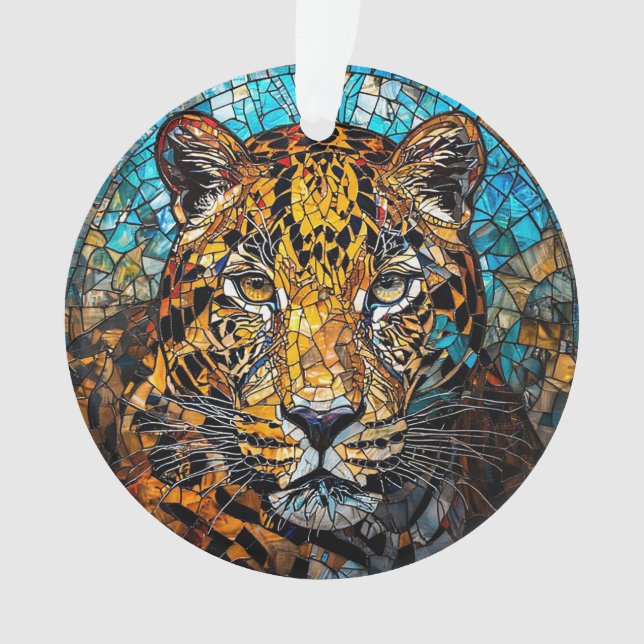 🐆 Leopard Dual Tone Glow ❄️ Warm & Cool Artistic Ornament (Front)
