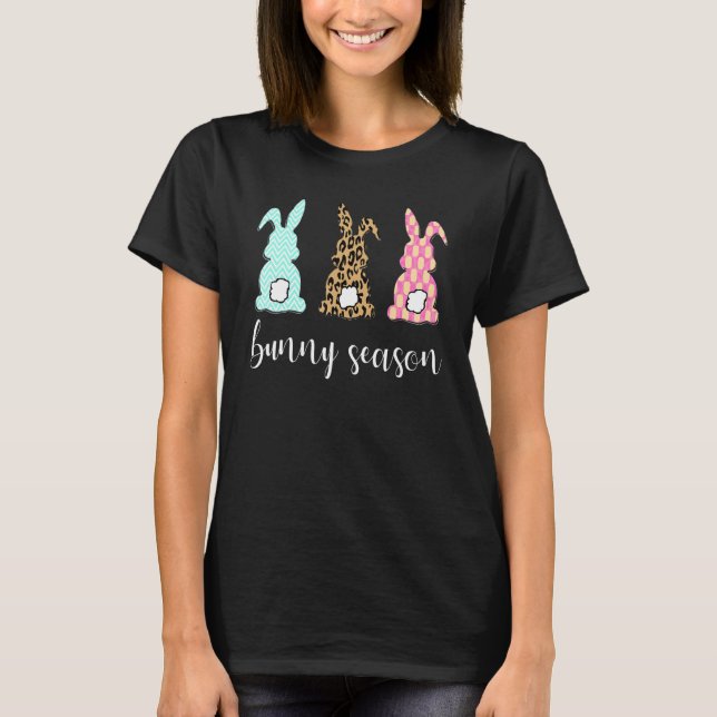 Leopard Easter Bunny Rabbit Cute Easter Trio Bunny T-Shirt (Front)