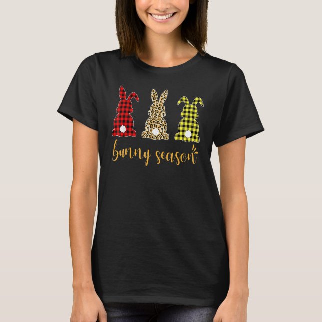 Leopard Easter Bunny Rabbit Cute Easter Trio Bunny T-Shirt (Front)