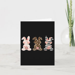 Leopard Easter Bunny Rabbit Trio Cute Easter Card