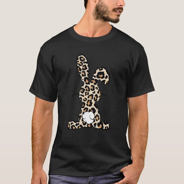 Leopard Easter Bunny Rabbit Trio Cute Easter Day 1 T-Shirt (Front)