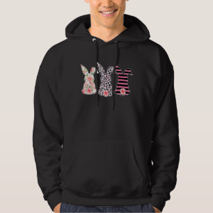 Leopard Easter Bunny Rabbit Trio Cute Easter Day 5 Hoodie