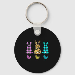 Leopard easter bunny rabbit trio cute easter day key ring