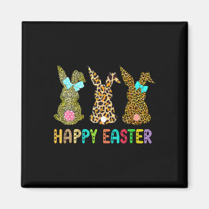 Leopard Easter Bunny Rabbit Trio Cute Easter Day Magnet