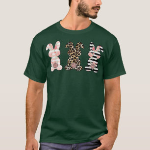 Leopard Easter Bunny Rabbit Trio Cute Easter Day T-Shirt