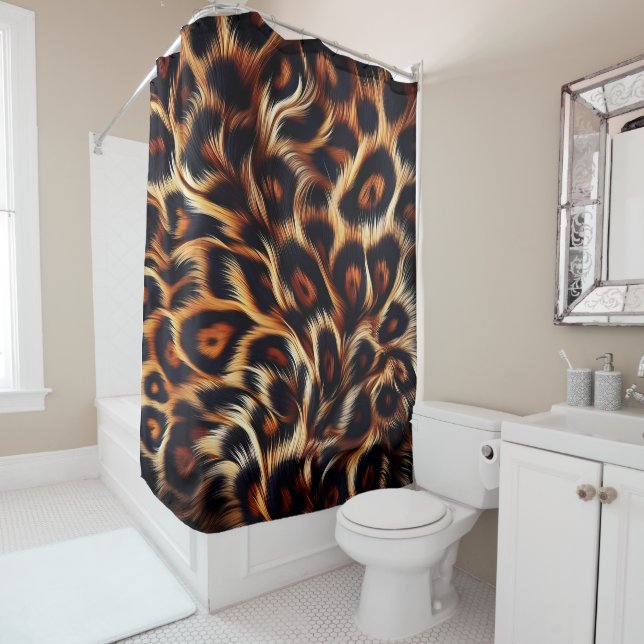 Leopard Edge: Add Exotic Flair to Your Shower Curtain (In Situ)