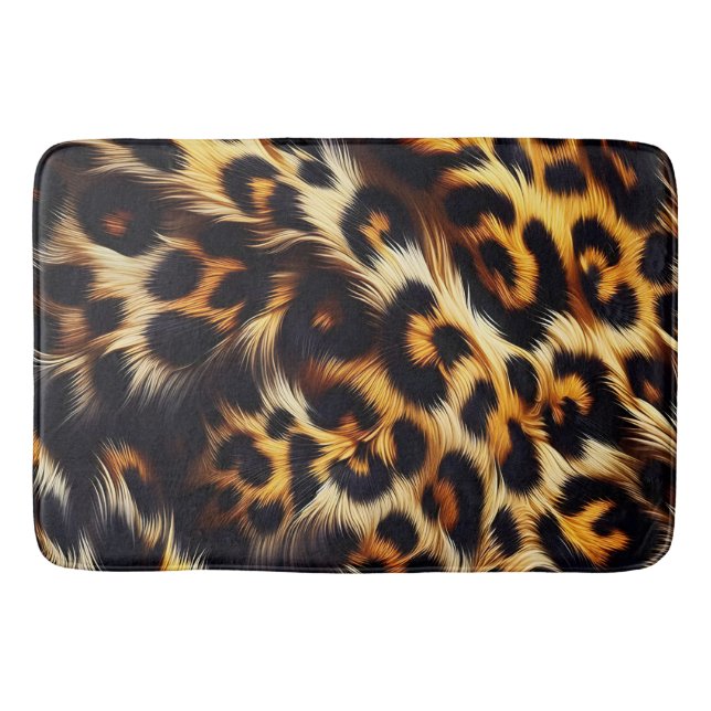 Leopard Elegance:That Steals the Show Bath Mat (Front)