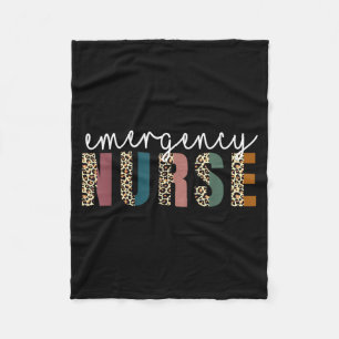 Leopard Emergency Nurse ER Trauma Emergency Fleece Blanket