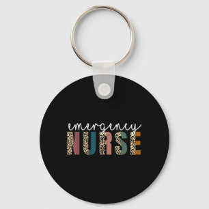 Leopard Emergency Nurse ER Trauma Emergency Key Ring