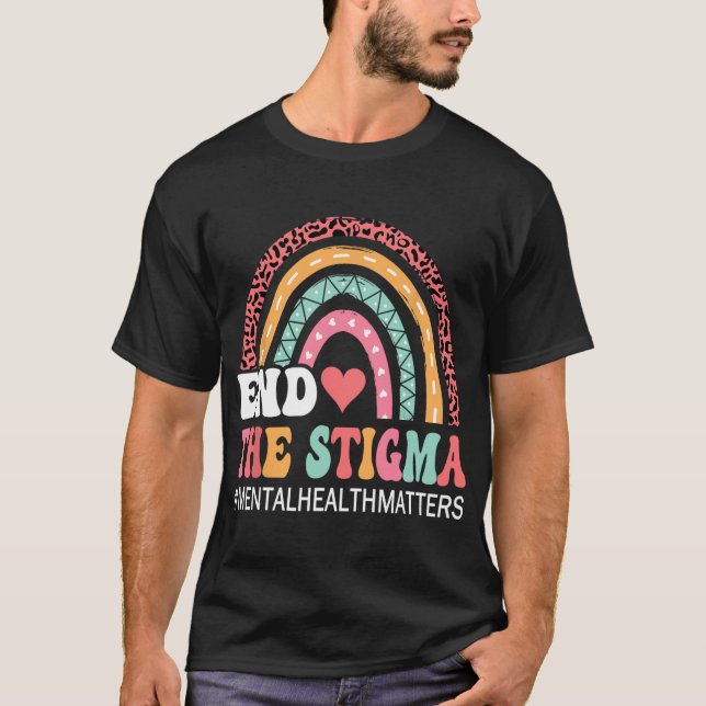 Leopard End The Stigma Mental Health Problems Supp T-Shirt (Front)