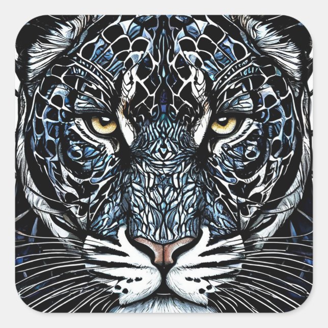 Leopard Exotic Animal Bold Safari Style Gift 🌿✨ Square Sticker (Front)