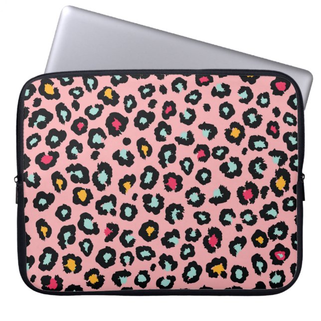 Leopard Exotic: Colourful Seamless Fun. Laptop Sleeve (Front)