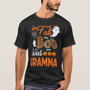 Leopard Fab Boo Lous Gramma Spooky Halloween Costu T-Shirt