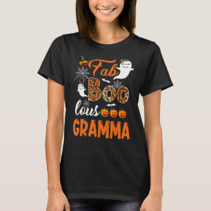 Leopard Fab Boo Lous Gramma Spooky Halloween Costu T-Shirt