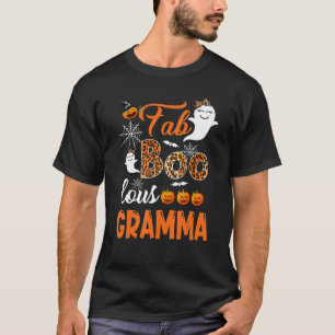 Leopard Fab Boo Lous Gramma Spooky Halloween Costu T-Shirt