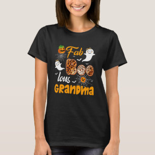 Leopard Fab Boo Lous Grandma Spooky Halloween Cost T-Shirt