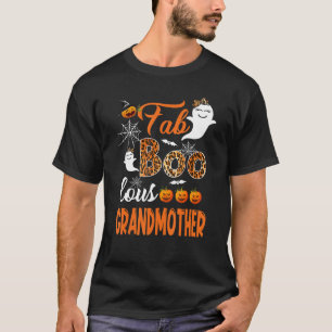 Leopard Fab Boo Lous Grandmother Spooky Halloween T-Shirt