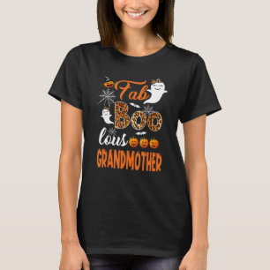 Leopard Fab Boo Lous Grandmother Spooky Halloween T-Shirt