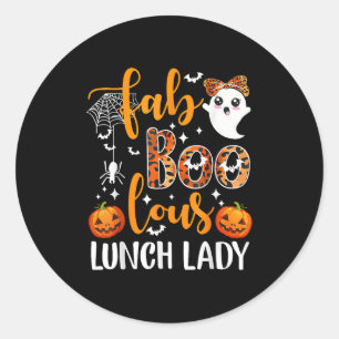 Leopard Fab Boo Lous Lunch Lady Matching Group Tee Classic Round Sticker