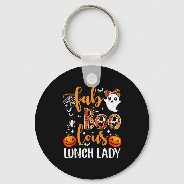 Leopard Fab Boo Lous Lunch Lady Matching Group Tee Key Ring (Front)