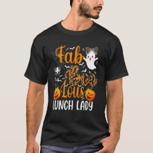 Leopard Fab Boo Lous Lunch Lady Team Teacher Spook T-Shirt