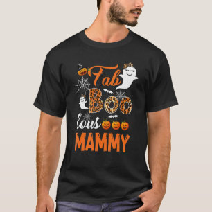 Leopard Fab Boo Lous Mammy Spooky Halloween Costum T-Shirt