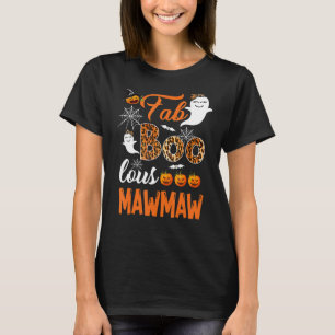 Leopard Fab Boo Lous Mawmaw Spooky Halloween Costu T-Shirt