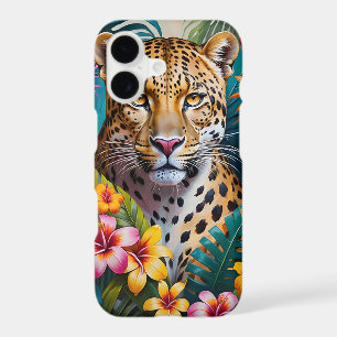 Leopard face in flowers