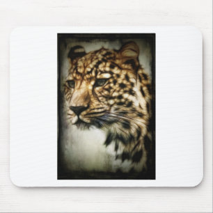 Leopard face mouse pad